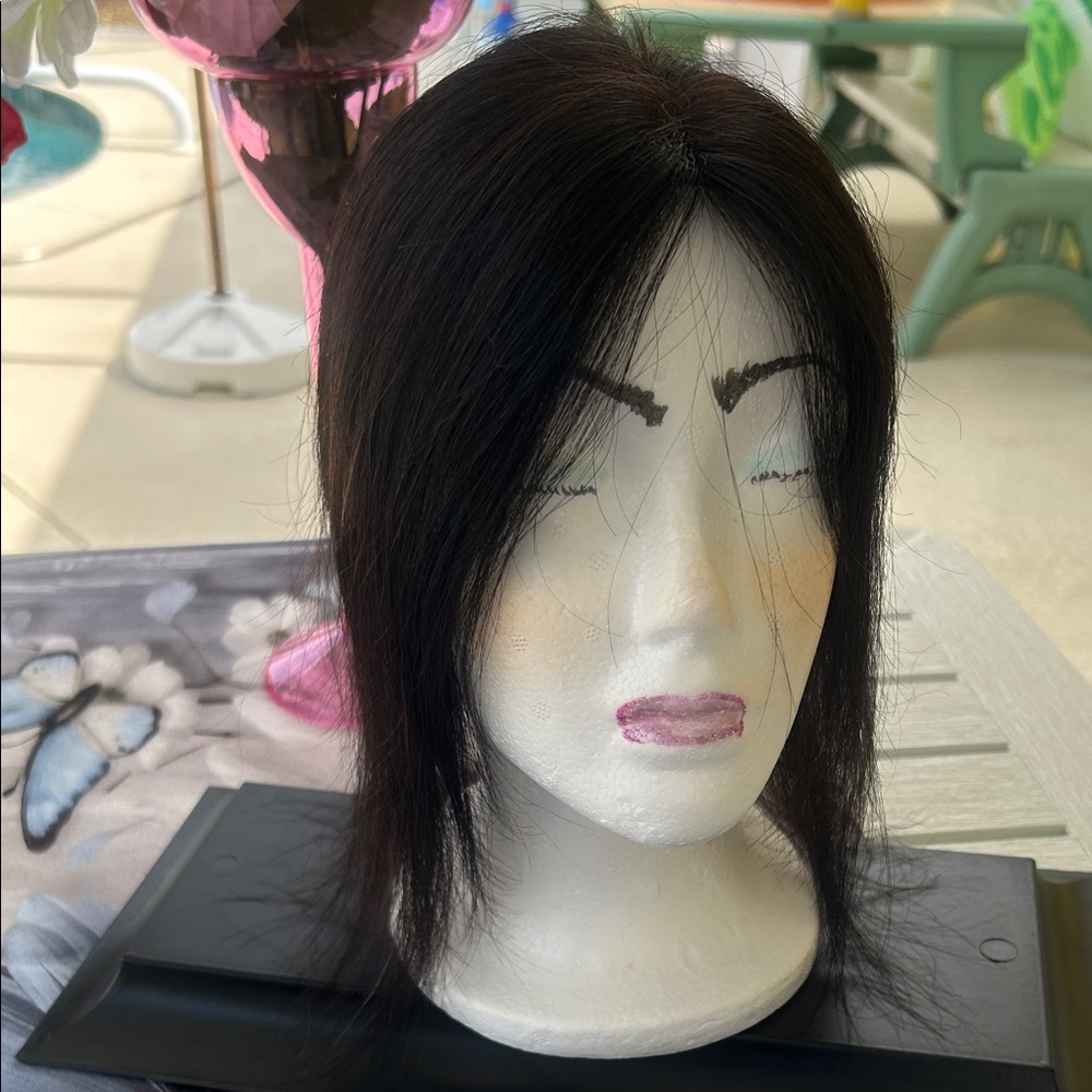 Synthetic Straight Black/brown Wig - Versatile Everyday Style Hair Topper!